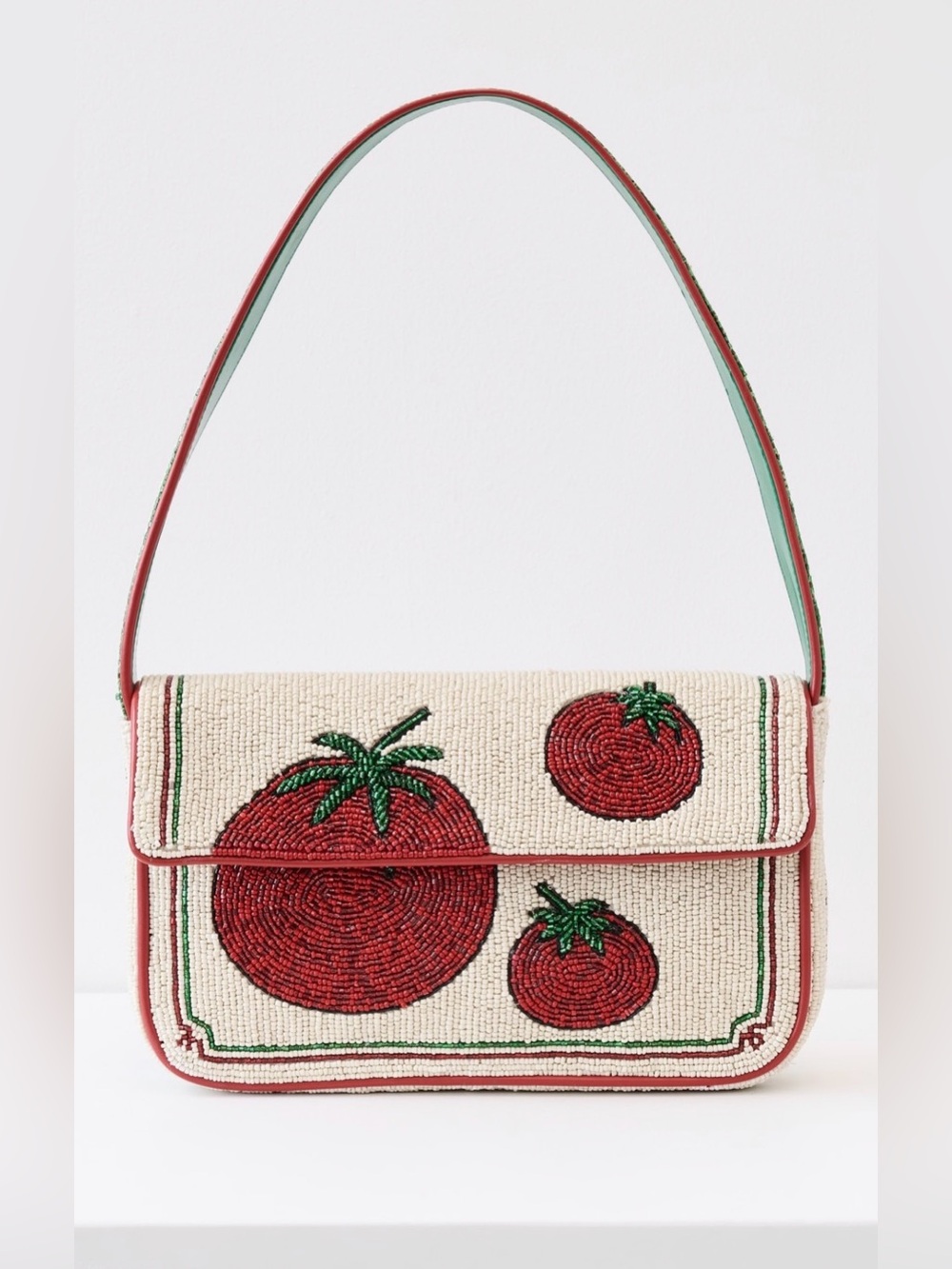 Staud Tommy Beaded Bag in Tomato - Picture 3 of 12